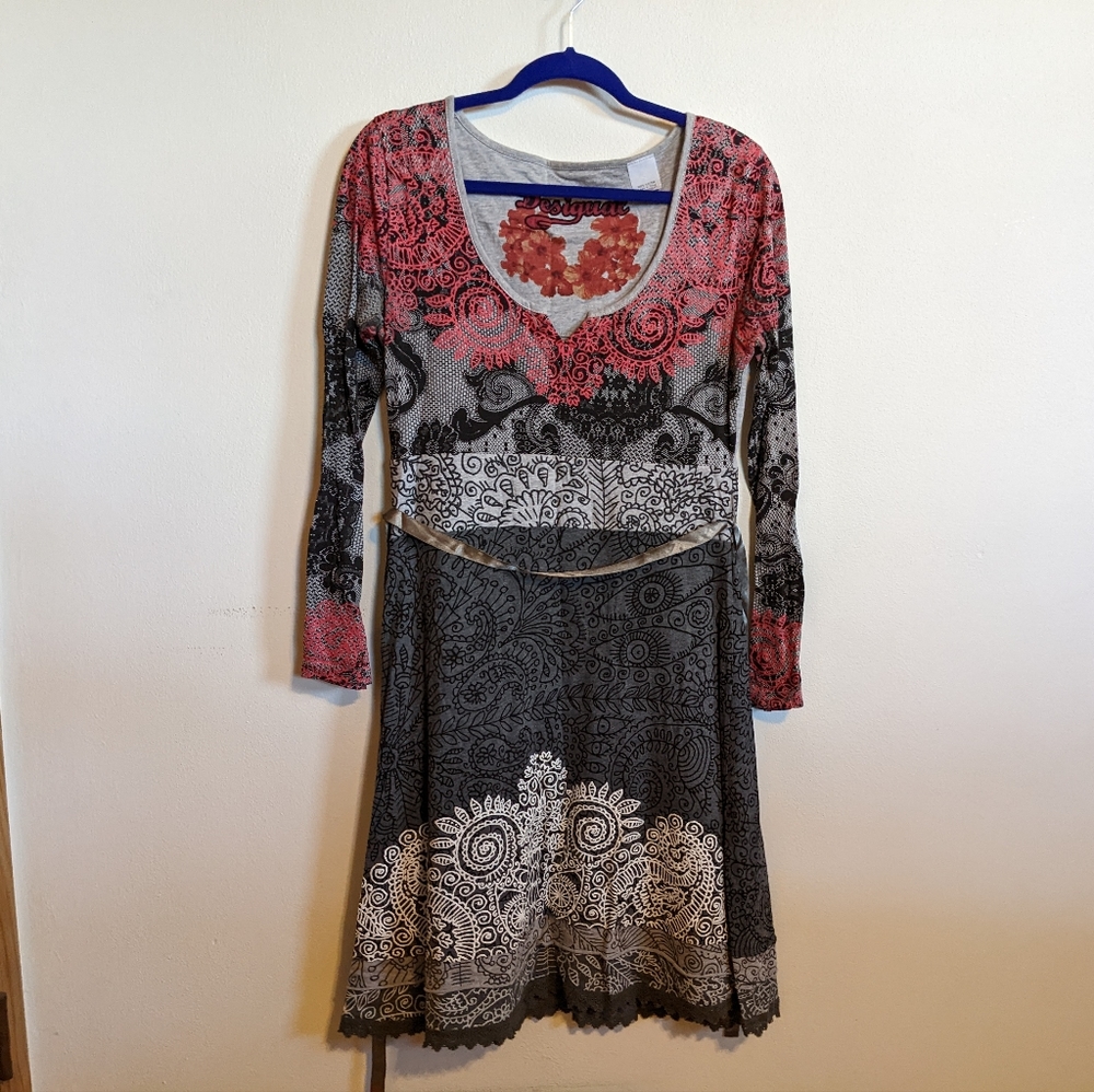 Desigual Patterned Dress Sz L